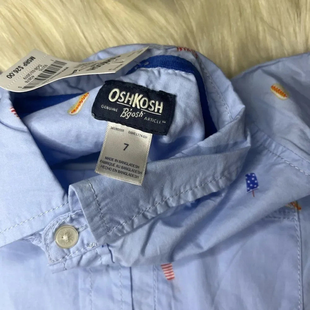 OshKosh B'gosh Picnic Button Down Shirt boys sz 7